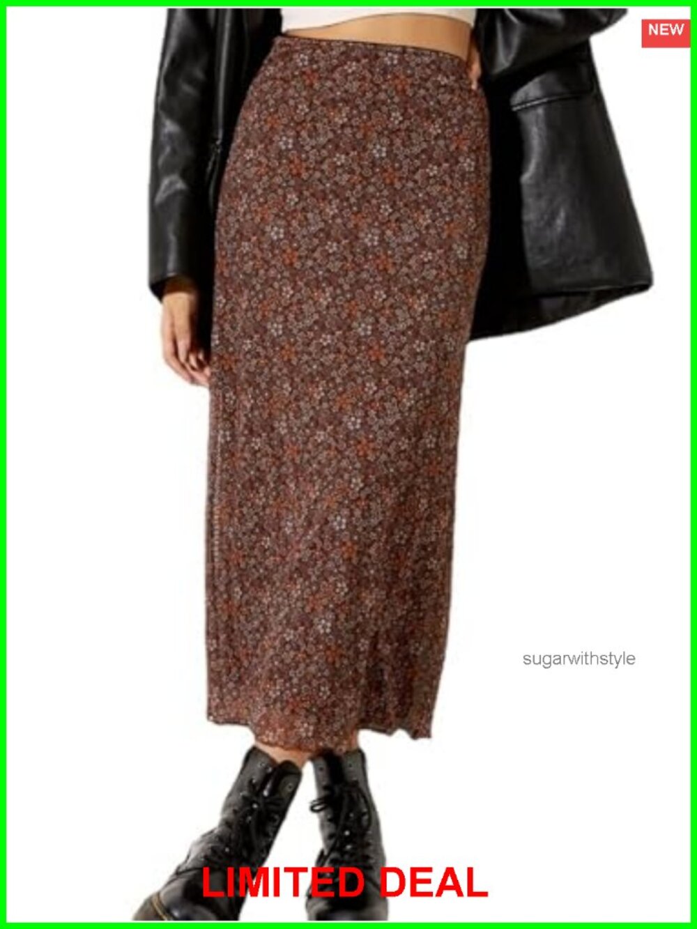 Women Mesh Floral Boho Midi Skirt High Waist Long Skirt